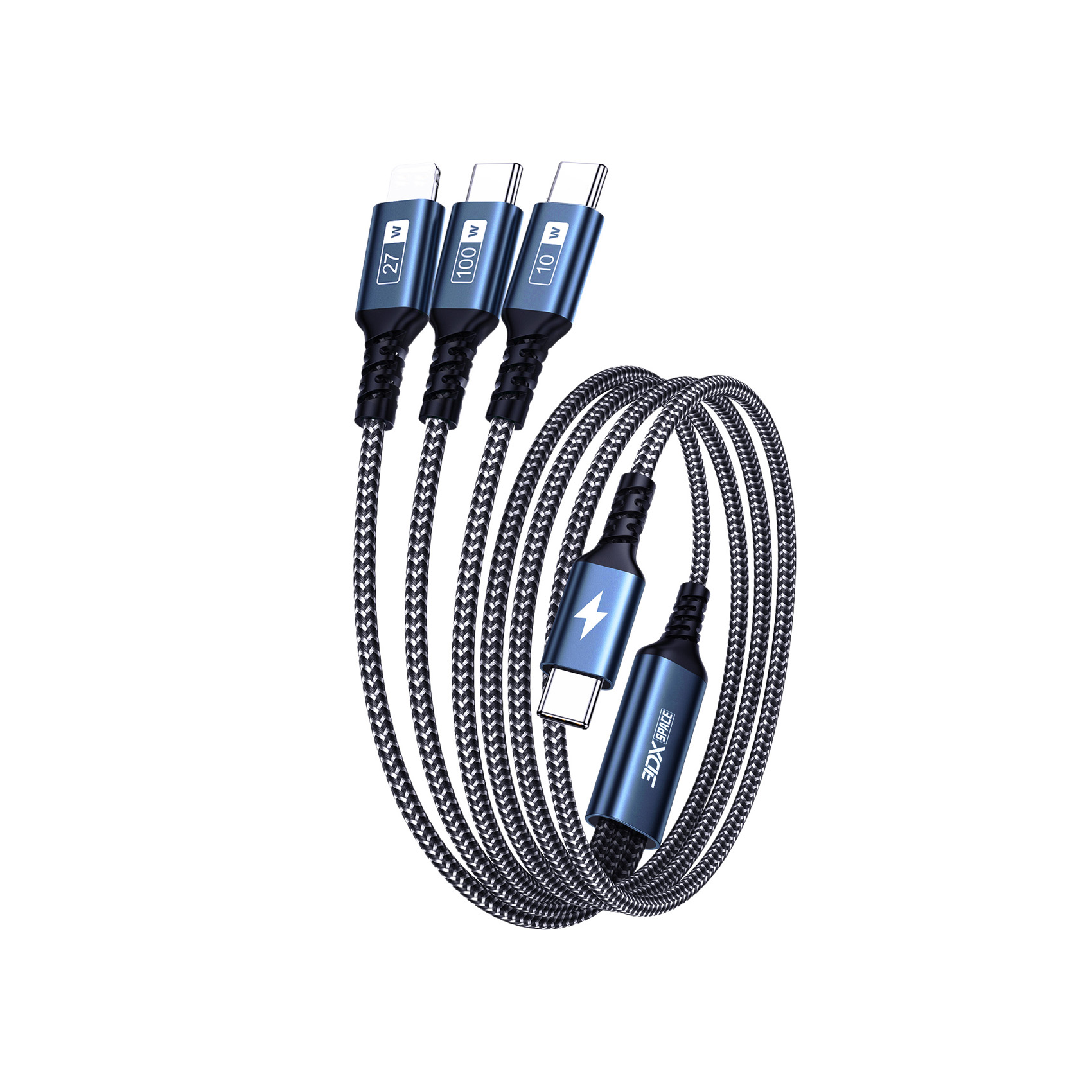 3-in-1 100W fast charging data cable